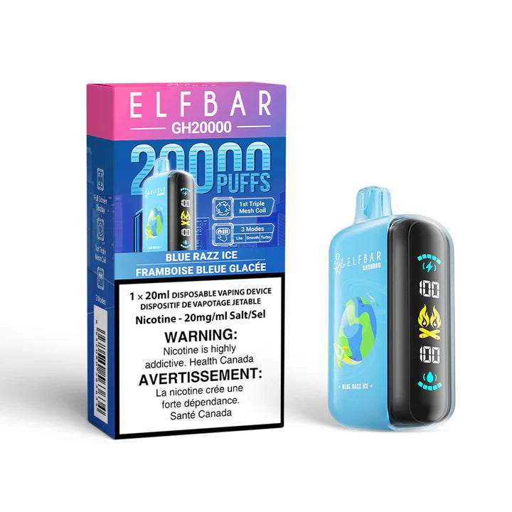 Elf Bar GH20000 Disposable Vape - Blue Razz Ice Flavour, 20000 Puffs, 20mg Nicotine