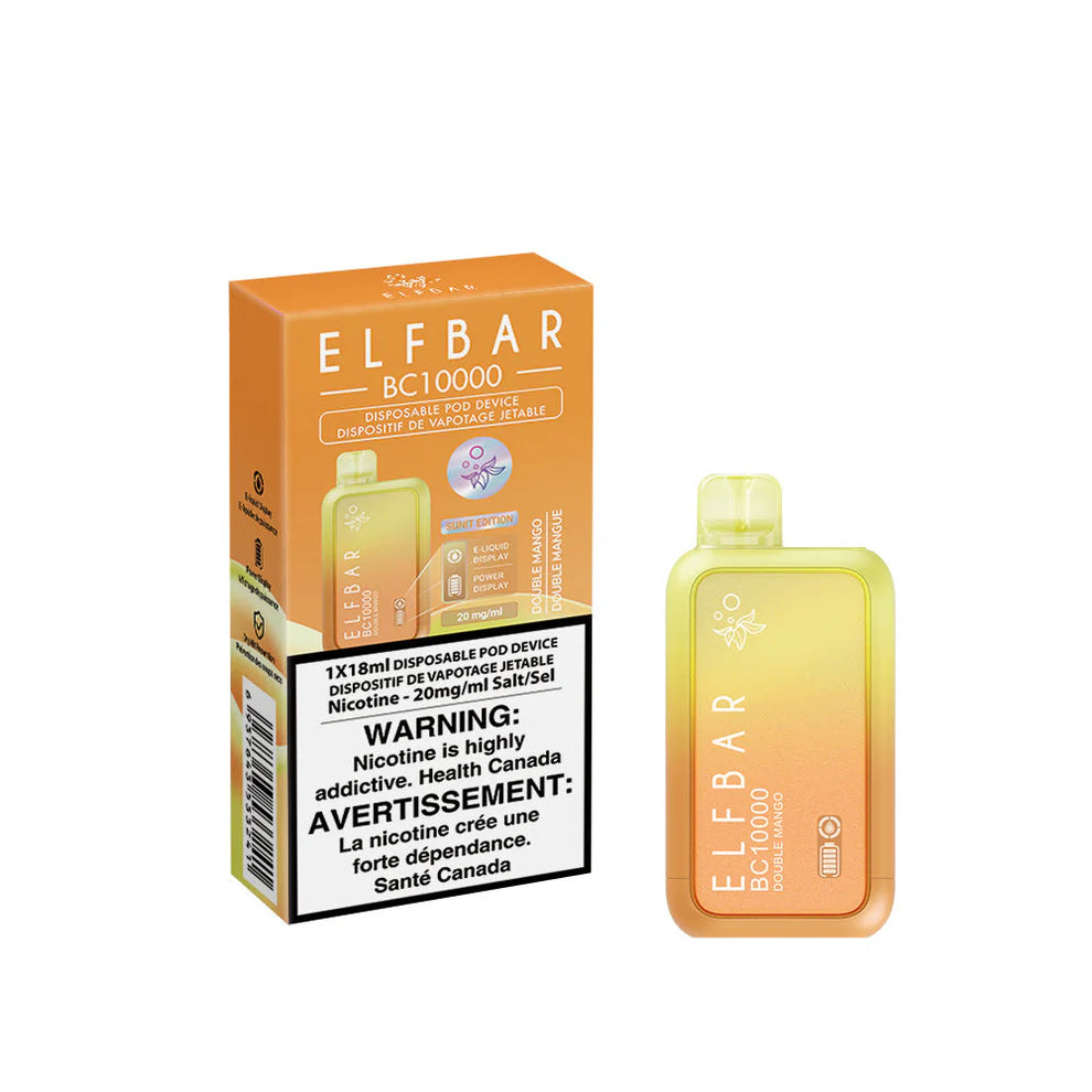 Elf Bar BC10000 Disposable Vape - Double Mango Flavour, 10000 Puffs, 20mg Nicotine