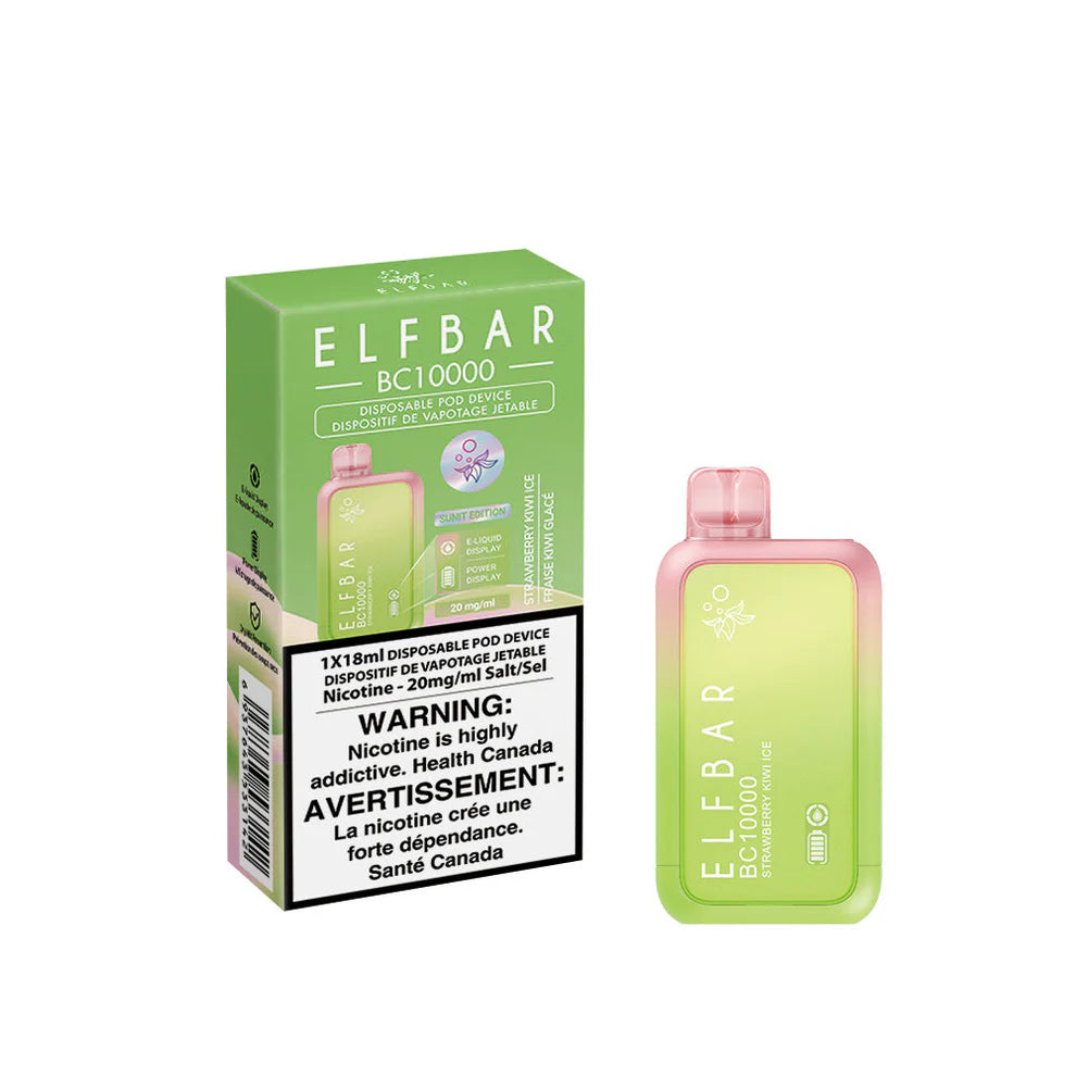 Elf Bar BC10000 Disposable Vape - Strawberry Kiwi Ice Flavour, 10000 Puffs, 20mg Nicotine