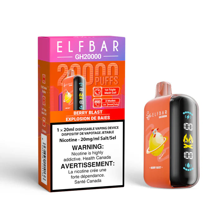 Elf Bar GH20000 Disposable Vape - Berry Blast Flavour, 20000 Puffs, 20mg Nicotine